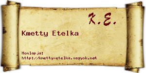 Kmetty Etelka névjegykártya